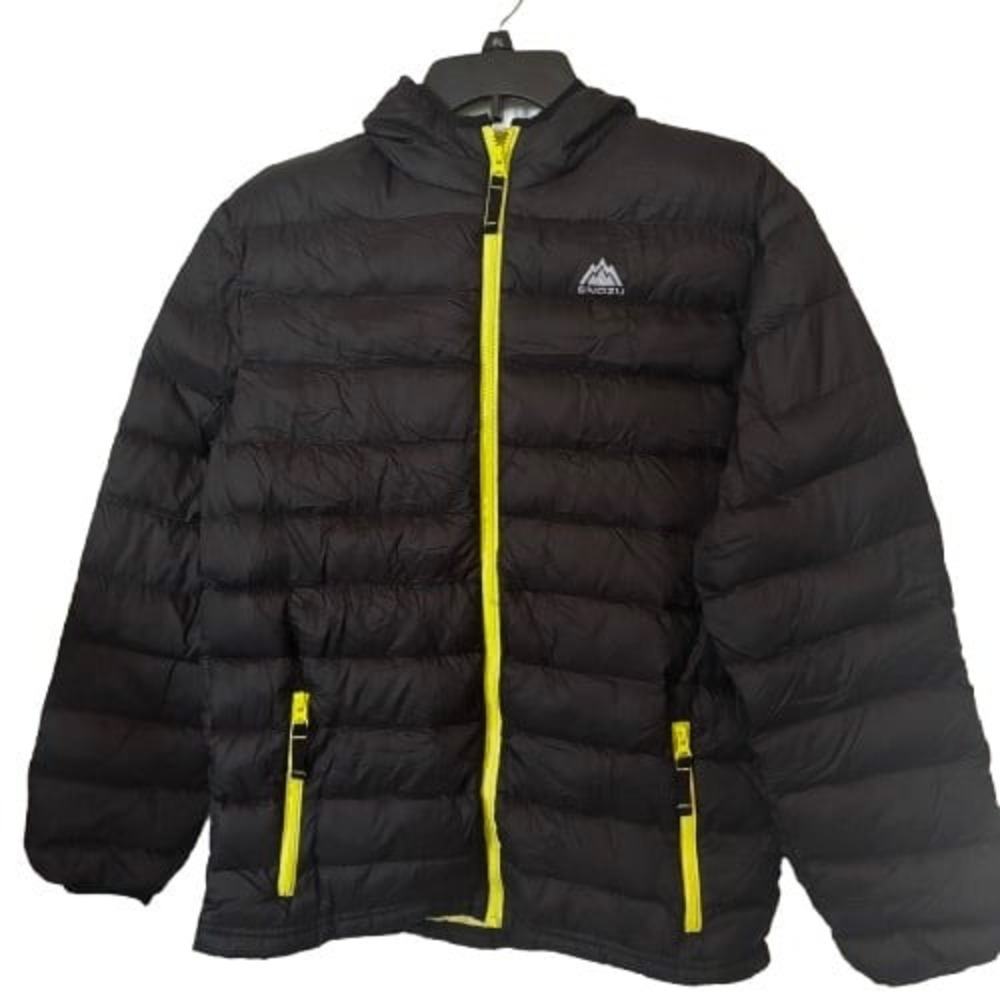 Snozu Kids Hooded Black Jacket Sz L 14 16 Black